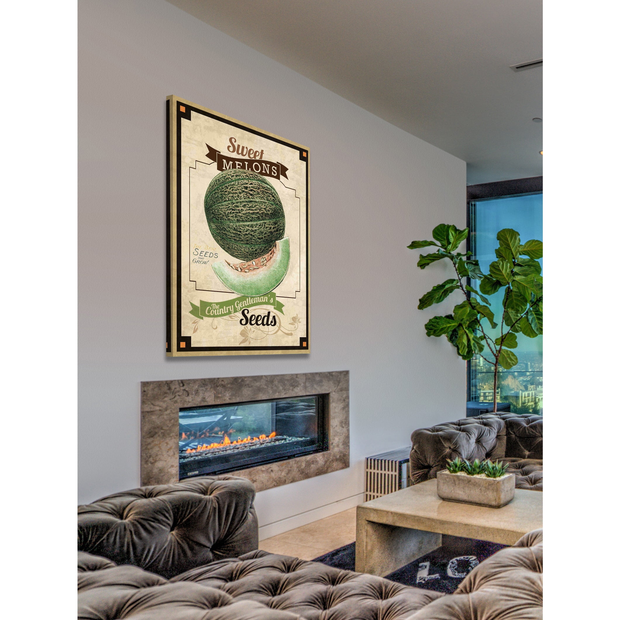 Marmont Hill "Seed Packet Melon" Painting Print on Canvas