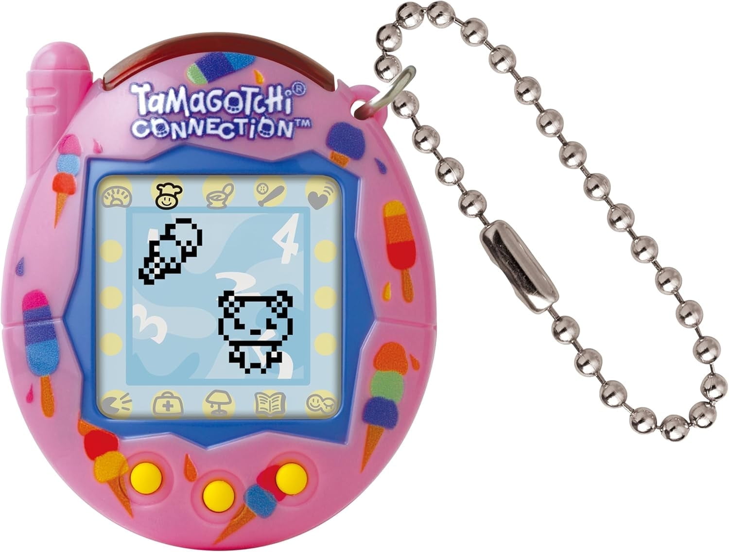 Tamagotchi 20th Anniversary Mini Pink Virtual Pet Toy with Key