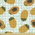 thumbnail image 2 of Ambesonne Tropical Fabric by the Yard Upholstery, Repeating Papaya Fruits, 1 Yard, Pale Orange and Olive Green, 2 of 5