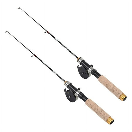 ! 2X Winter Ice Fishing Rods Reels New Rod Combo Pen Pole Lures Tackle Casting Hard