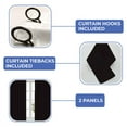 thumbnail image 2 of Kotton Culture Blackout Curtain Pinch Pleated Drapes for Living Room Thermal Insulated Room Darkening Patio Door Window Curtains with Tiebacks & Hooks W(21"+21") L108 (2 Panels Combined, Black), 2 of 8