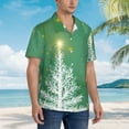 thumbnail image 3 of Pofeuu Christmas Green Print Hawaiian Shirt for Men Sleeves Casual Button Down Summer Beach Dress Shirts T-Shirts,Medium, 3 of 7
