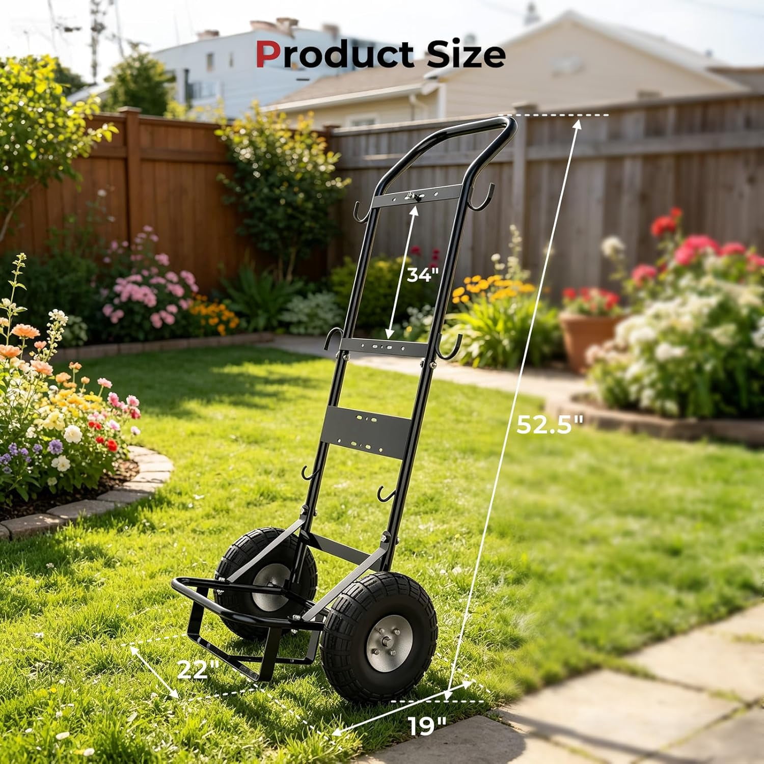 CAMPLUX 300 lb. Capacity 2-Wheel Folding Steel Hand Truck for Portable Water Heater