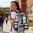 thumbnail image 2 of KOITHOT Clear Backpack Heavy Duty, Waterproof PVC Transparent Backpacks for Adults, Black Book Bag for School Travel, 2 of 7