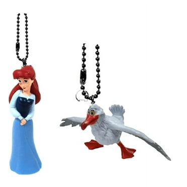 Little Mermaid Human Ariel Princess & Scuttle 3" PVC Keychain Dangler Ornaments
