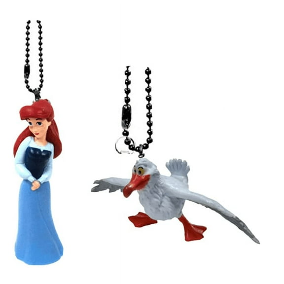 Little Mermaid Human Ariel Princess & Scuttle 3" PVC Keychain Dangler Ornaments