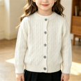 thumbnail image 5 of Baby Girl Cardigan Long Sleeve Button up Sweater Toddler Girl Fall Outfits Cable Knit Fisherman Cardigan Sweater Bolero Shrug, 5 of 5