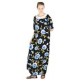 thumbnail image 2 of Sakkas Maha Soft Womens Short Sleeve Nightgown Sleep Dress Breathable No Bunch Up - Black-multi - XL, 2 of 5