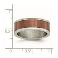 thumbnail image 2 of Stainless Steel 8mm Brown Plated Brushed and Polished Band Ring Size 12.5 Ring for Women and Men, 2 of 2