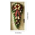 thumbnail image 3 of NWOKYZGH Christmas Door Cover Banner Green Pine Branch Red Bow Hanging Backdrop Photography Decoration 70x35 Inch Outdoor Winter Decor Photography Banner, 3 of 6