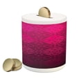 thumbnail image 1 of Magenta Piggy Bank, Ornamental Vintage Feminine Rectangular Forms Background Damask Dated Design, Ceramic Coin Bank Money Box for Cash Saving, 3.6" X 3.2", Maroon Fuchsia, by Ambesonne, 1 of 4