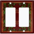 thumbnail image 6 of Metal Light Switch Plate Cover Elegant Green Floral Vine Frame Maroon FRA043, 6 of 13