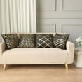 thumbnail image 2 of Efavormart Set Of 4 | 18" Black/Gold Foil Geometric Print Throw Pillow Covers, Velvet Square Sofa Cushion Covers, 2 of 11