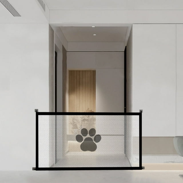 Dog Gate, Dogs Screen Mesh Gate Fence Safety Pet Stairs Gate Portable Folding Mesh Gate Safe Guard for Gentle Dogs Cats Indoor Outdoor