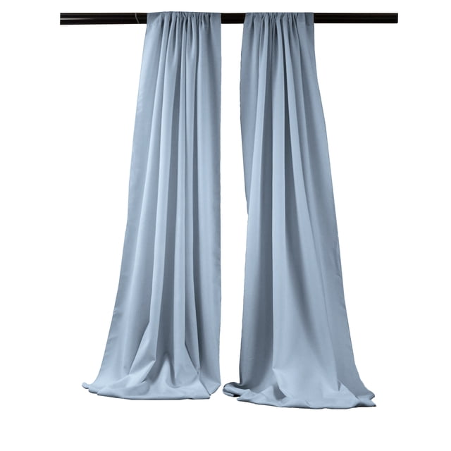 LA Linen Pack-2 Telón de fondo de popelina de poliéster de 96 pulgadas de ancho por 58 pulgadas de alto, azul claro LA Linen BDpop96x58_Pk2_BlueLgtP18
