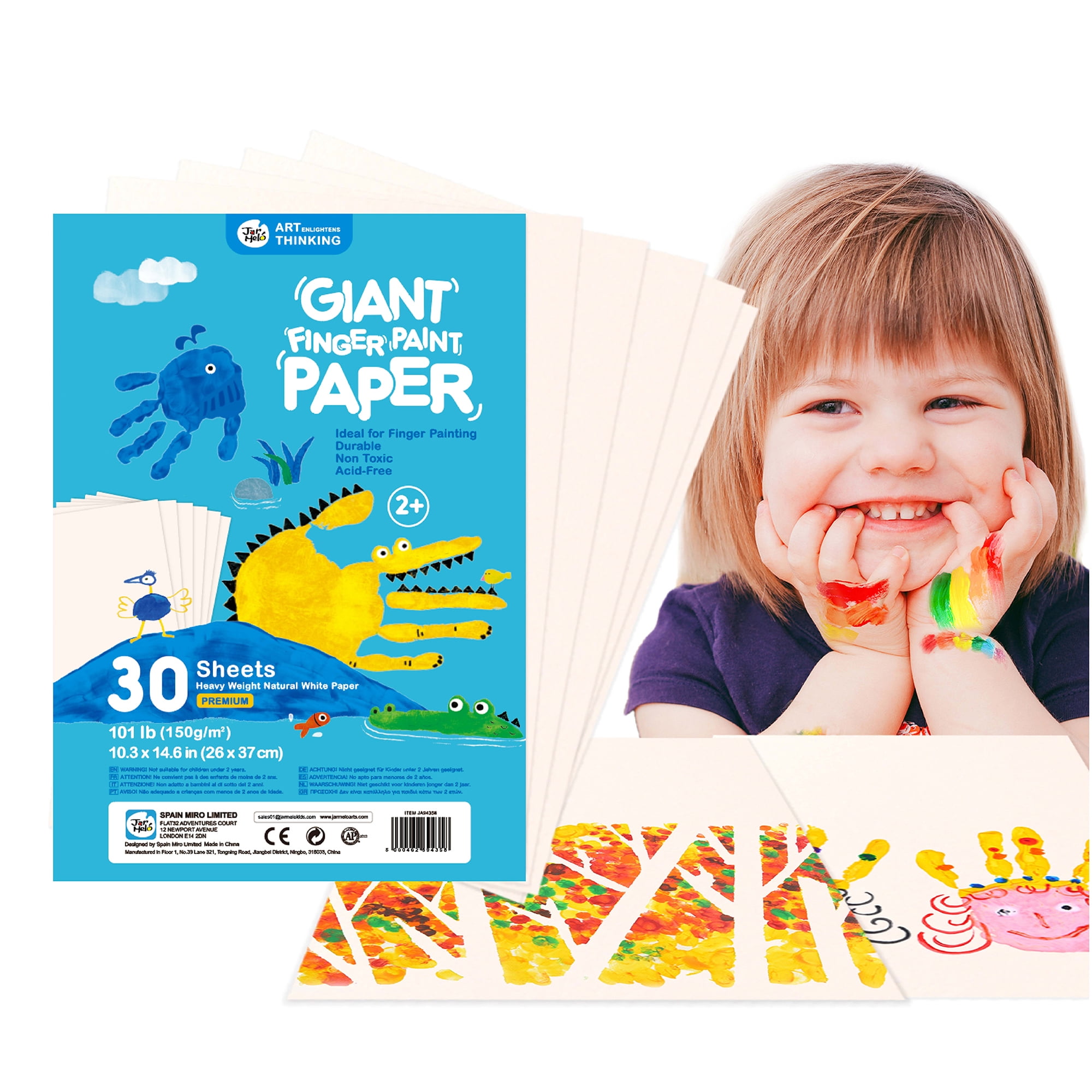 Jar Melo Large Drawing Paper 30 Sheets, 10 X 15, Drawing Paper Pad for  Kids, Toddler Finger Painting Paper, Acid Free, 101 Lb(150 gsm) 