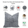 thumbnail image 4 of Fabdivine Block Print Throw Pillow Cover, 20x20 Inch Duck Canvas Outdoor Cushion Cover, Floral Print Boho Design Gray Pillow Cover for Sofa and Couch, 4 of 5