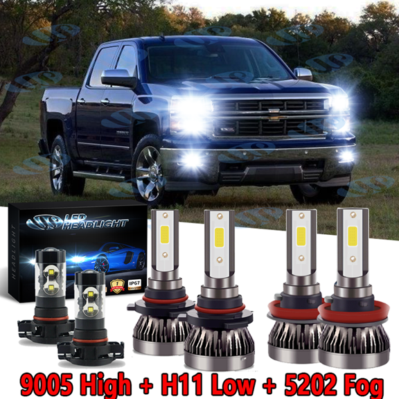 For Dodge Durango 2011-2013 6000K Combo LED Front Headlight Fog Light 6x Bulbs