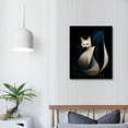 thumbnail image 3 of Nawypu  Mid Century Minimalist Canvas Wall Art, Black Cat with Abstract Moon and Green Leaves Canvas Art Wall Decor, Modern Abstract Decor for Living Room Bedroom Bathroom Ready to Hanging, 3 of 4