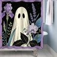 thumbnail image 3 of Tchckioa Purple Ghost Shower Curtain for Dorm Room Halloween Decor,Privacy Protection Hooks Bath Curtain,47x64 Inch, 3 of 8