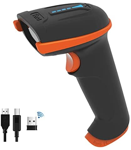 Black Handhold Automatic Barcode Reader Wireless Barcode Scanner USB3.0 Fast Transmissi Warehouse Dedicated Scan Gun Barcode Scanner with USB Receiver
