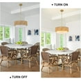 thumbnail image 3 of SineRise 18'' Rattan Farmhouse Chandelier, 3-Light Dimmable Pendant Lights, 3 of 7