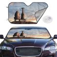 thumbnail image 2 of Uemuo Elephant Giraffe Pattern Accordion Car Windshield Sun Shade, Foldable Reflective Sun Visor for Car, Reflector Windshield Sunshade-, 2 of 7