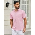 thumbnail image 2 of COOFANDY Mens Short Sleeve Casual Button Down Shirts Summer Untucked Dress Shirts with Pocket, 2 of 6