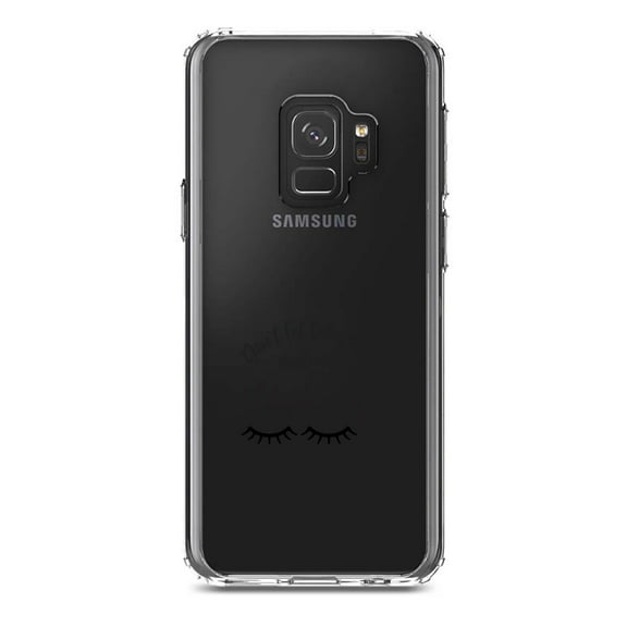 DistinctInk Clear Shockproof Hybrid Case for Samsung Galaxy S9 (5.8" Screen) - TPU Bumper Acrylic Back Tempered Glass Screen Protector - Don't Let Today Be a Waste of Makeup