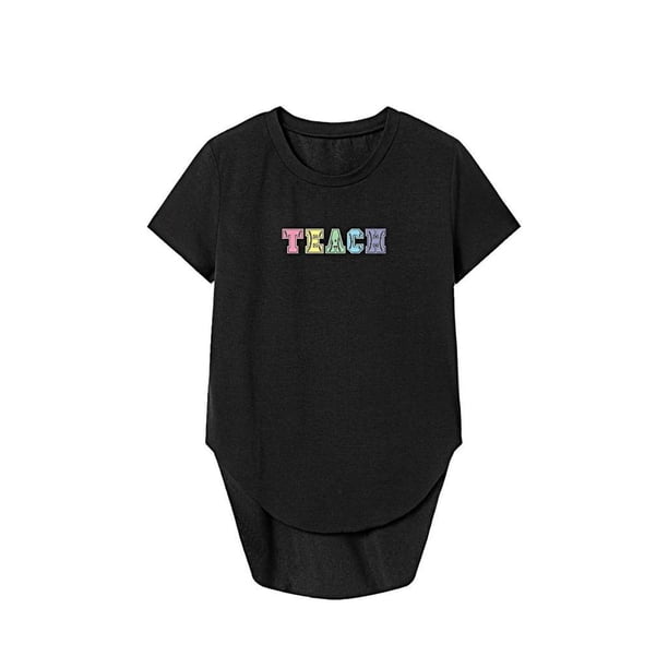 Camiseta de verano para mujer Yinane con cuello redondo y mangas cortas
