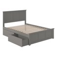 thumbnail image 3 of Madison Lit Plateforme Complet avec Pied de Lit Assorti et Tiroirs de Rangement, Gris, 3 of 10