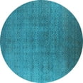 thumbnail image 1 of Ahgly Company Indoor Round Oriental Light Blue Industrial Area Rugs, 8' Round, 1 of 4