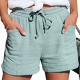 thumbnail image 2 of Women'S High Waist Tie Front Loose Wide Leg Shorts with Pockets Casual Summer Light Green M, 2 of 8