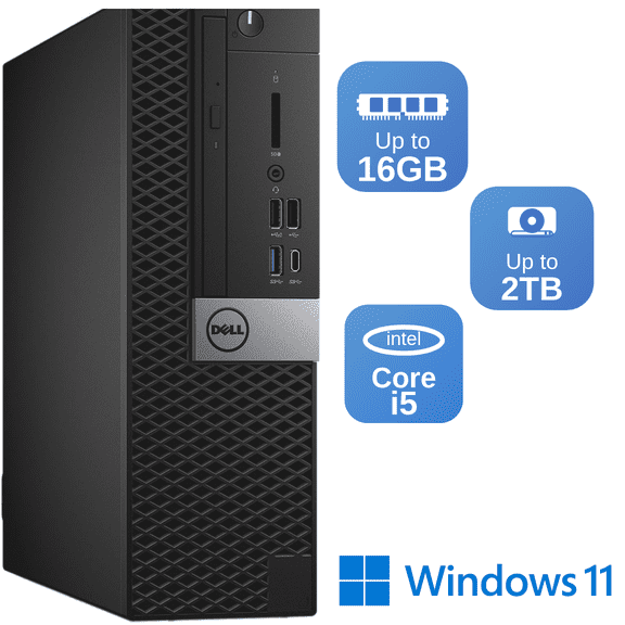 Restored Dell OptiPlex 7050 SFF Core i5-6500 3.20GHz 16GB RAM 256GB SSD Desktop Windows 10 Pro (Refurbished)