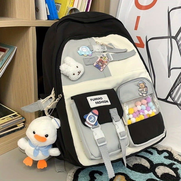 Be Trendy and Stylish with this Kawaii Colorblock Student Schoolbag!