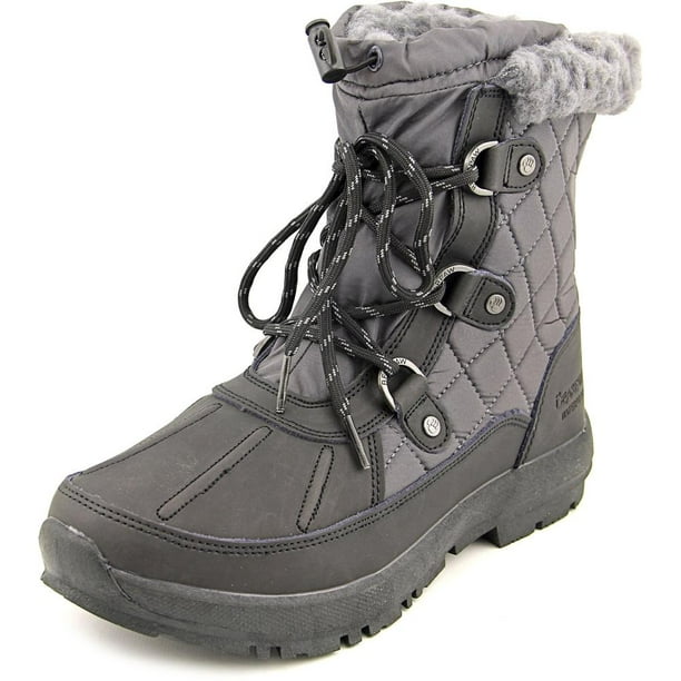 Bearpaw - Bearpaw Women's Bethany Waterproof Boots Black Nylon Leather Sheepskin Fur 6 M