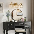 thumbnail image 6 of Bathroom Vanity Light Fixtures Modern Crystal Vanity Light Fixtures Over Mirror, 3 Light Modern Crystal Wall Lighting with Square Shade, 6 of 7