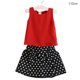 thumbnail image 4 of Guardurnaity 2 uds. Conjunto de verano para niña, chaleco de gasa, de lunares con lazo, camiseta para bebé y niño conjuntos de ropa Rojo 110cm Guardurnaity AP003188-02, 4 of 6