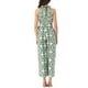 thumbnail image 3 of INSPIRAR CHIC Mono Casual Sin Mangas para Mujer con Patrón Boho, Cuello Halter con Lazo, Pantalones de Pierna Ancha con Abertura M Verde, 3 of 6