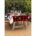 thumbnail image 4 of Rectangle Outdoor Tablecloth With Umbrella Hole And Zipper– Red Truck Tree Christmas Snowman Waterproof Patio Table Cover for Party, Picnic, Backyard, 60"x102" , Red Black Buffalo Plaid, 4 of 8