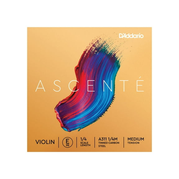 D'Addario Ascenté Violin E String, 1/4 Scale, Medium Tension