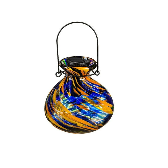 Evergreen Royal Swirl Solar Lantern Small- 4 x 5 x 4 Inches Decorative Indoor and Outdoor Lighting