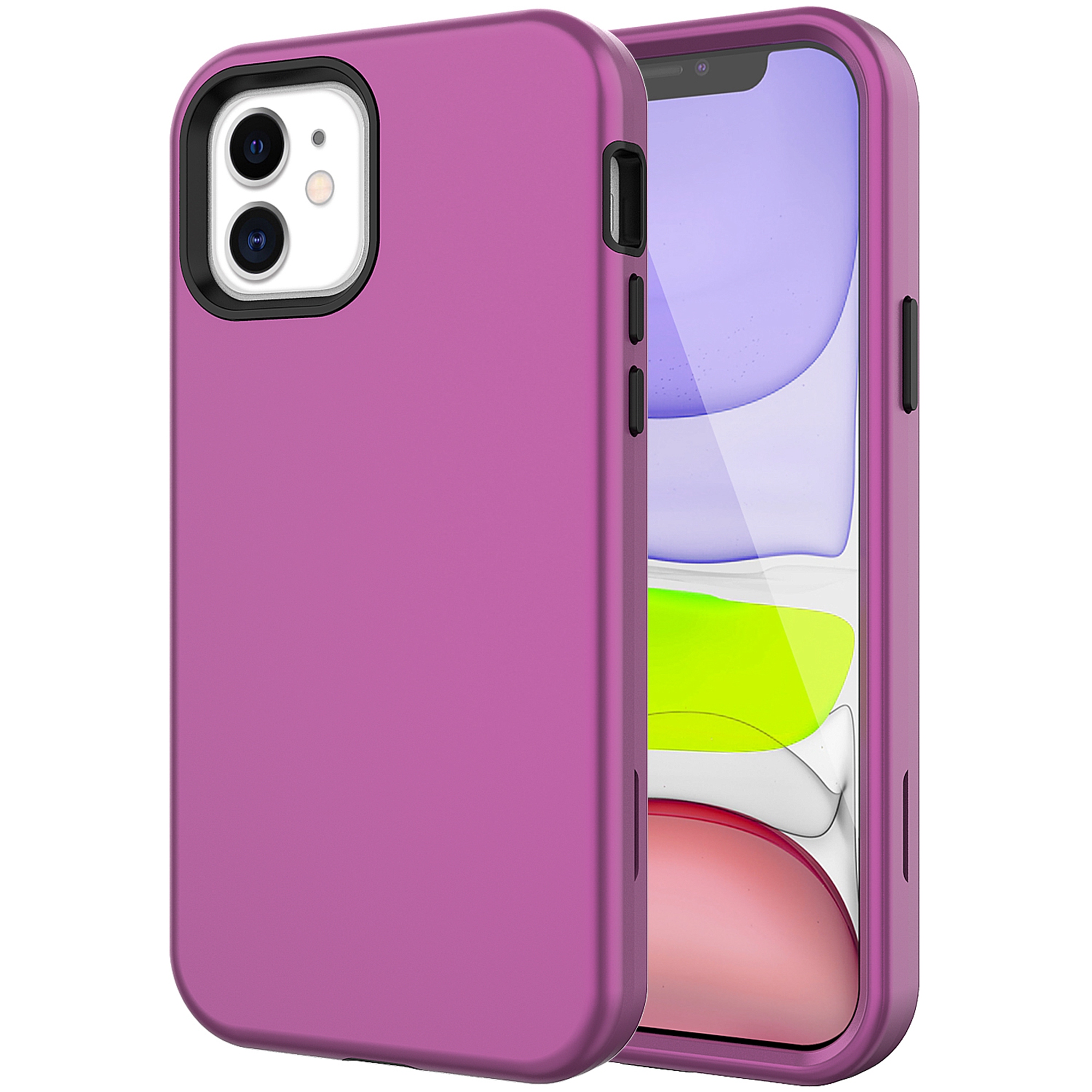 Dteck Case for Apple iPhone 11 6.1inch,Shockproof Armor Rubber 3Layer