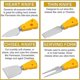 thumbnail image 4 of Juego de cuchillos para queso, 4 Uds., pala para queso de acero inoxidable amarillo, tenedor para queso, cuchillos para queso, juego de accesorios de cocina con cerámica, 4 of 4