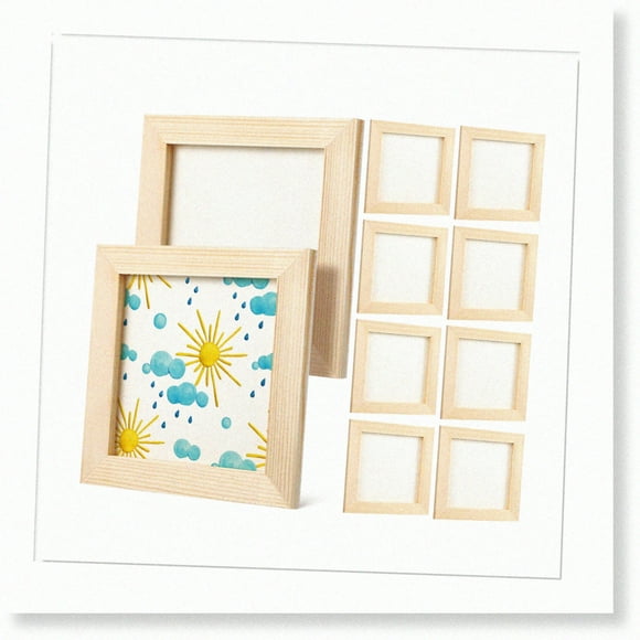 Artistic Wood Frames: 10Pcs DIY Unfinished Picture Frames for Kids, Adults & Students - Perfect for Creative Painting Projects