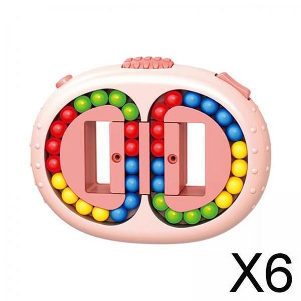 5xCreative Bean Cubes Toys Rompecabezas 3D para niños adultos rosa 6 piezas