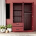 thumbnail image 4 of Pemberly Row Armoire Moderne en Bois à 4 Portes et 2 Tiroirs en Acajou, 4 of 10