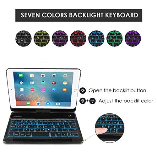 ProCase iPad Mini 5 / Mini 4 Keyboard Case, 360 Degree Rotation Swivel Cover Case with Wireless Keyboard for 7.9 Inch