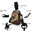 thumbnail image 5 of HELLHERO Double-layer Sling Bag, Polyester Adjustable Shoulder Strap Crossbody Bag for Men, Women, Pug Sunflower Pattern, 5 of 7
