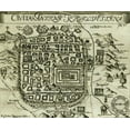 thumbnail image 2 of Vintage Maps 31x26 Black Ornate Wood Framed with Double Matting Museum Art Print Titled - Modern Antique Map of Jerusalem, 2 of 4